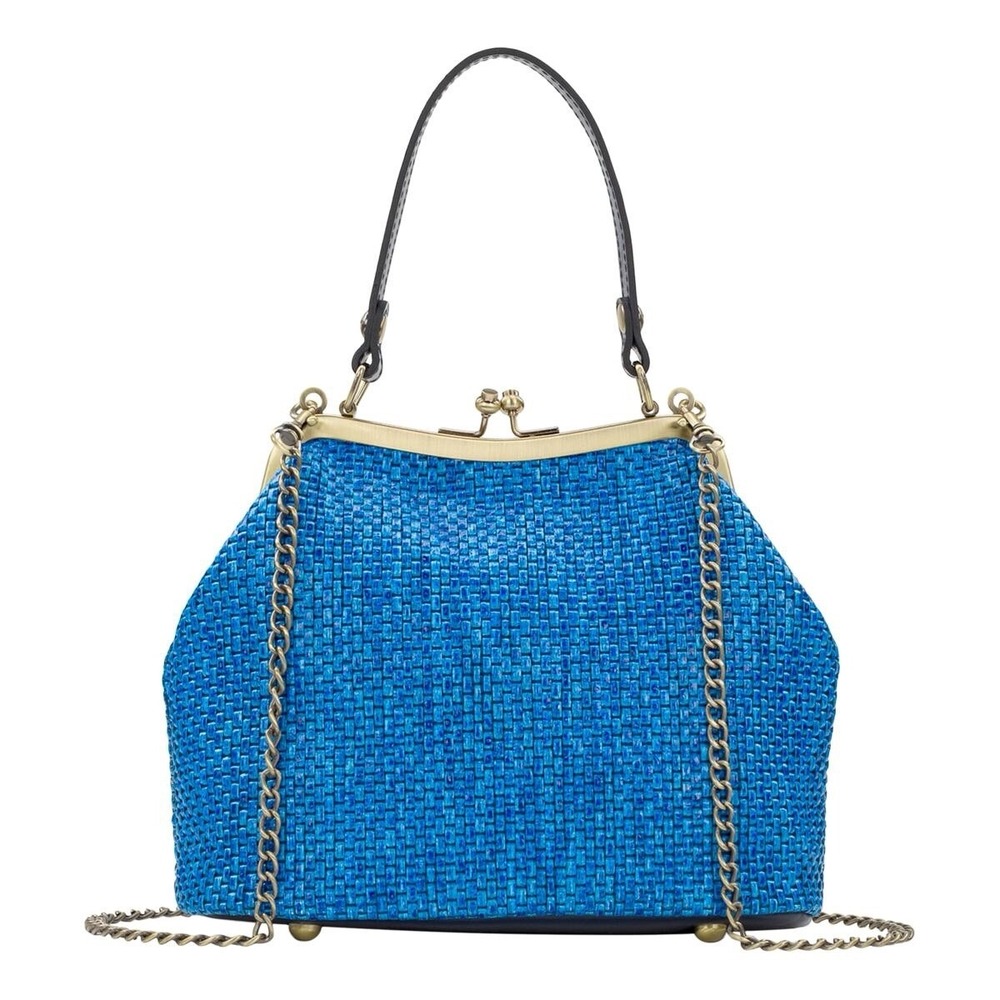 Patricia Nash Laureana Woven Frame Satchel- Mirage Blue